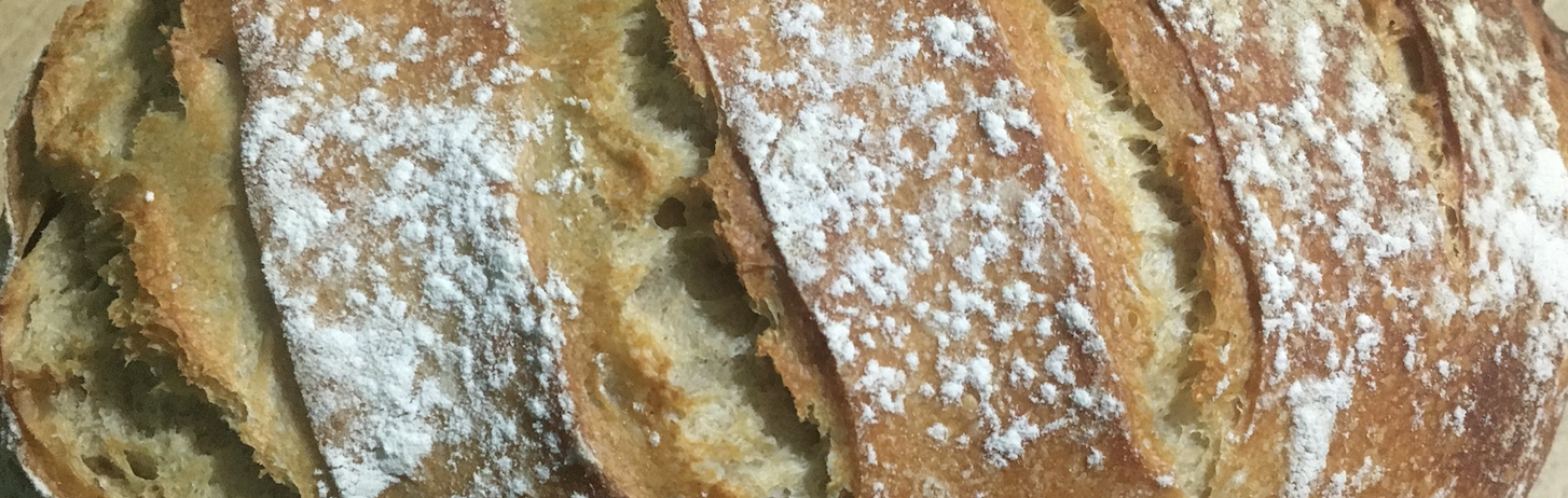 a close up of a sourdough loaf